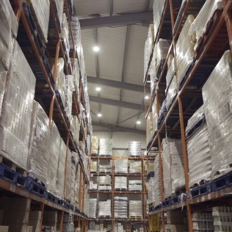 Shot of warehouse shelves